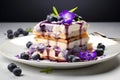 Honey Lavender Blueberry Parfait, layers of honey lavender ice cream