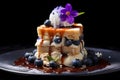 Honey Lavender Blueberry Parfait, layers of honey lavender ice cream