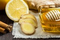 Honey, lemon, ginger and cinnamon - useful additives to tea and drinks