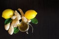 Honey, lemon, ginger, immunity boosting Royalty Free Stock Photo