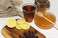 Honey and lemon. the natural medicine Royalty Free Stock Photo