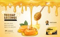 Honey lemon throat lozenge Royalty Free Stock Photo