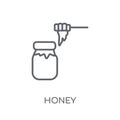 Honey linear icon. Modern outline Honey logo concept on white ba