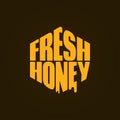 Honey logo design. Fresh honey comp lettering background.