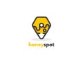 Honey logo icon design. The concept for the industry sales and production of honey, breeding and keeping bees. Royalty Free Stock Photo