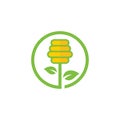 Honey logo icon design, Vector illustration, Leaf Honey Logo Design Concept. Food logo template Royalty Free Stock Photo
