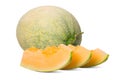 Honey melon in white background 2