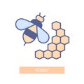 Honey - modern colored line design style icon on white background