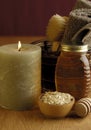 Honey and Oatmeal Bath Royalty Free Stock Photo