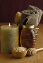 Honey and Oatmeal Bath Royalty Free Stock Photo
