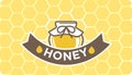 Honey organic and natural product in jar vector