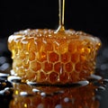 Honey overflow on surface.