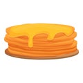 Honey pancake icon cartoon vector. Cute stack food