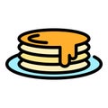 Honey pancakes icon color outline vector