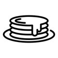 Honey pancakes icon, outline style