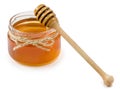 Honey pot on isolated white background Royalty Free Stock Photo