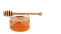 honey pot on isolated white background, rope. copy space, template. Royalty Free Stock Photo