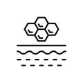 Honey Product for Skin Care Line Icon. Collagen Extract for Cosmetic Procedure Linear Pictogram. Honeycomb Hexagon on