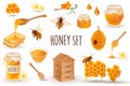 Honey production icon set in realistic 3d design Royalty Free Stock Photo