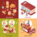 Honey Production 4 Isometric Icons