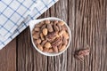 Honey roasted mixed nuts. Top view. Royalty Free Stock Photo