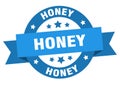 honey round ribbon isolated label. honey sign.