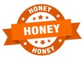 honey round ribbon isolated label. honey sign.