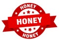 honey round ribbon isolated label. honey sign.