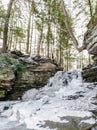 Honey Run Waterfall in Winter, Millwood, Ohio Royalty Free Stock Photo