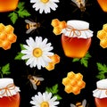 Honey seamless pattern Royalty Free Stock Photo