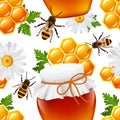 Honey seamless pattern Royalty Free Stock Photo