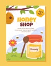 Honey shop banner vector Royalty Free Stock Photo