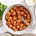 Honey spicy chicken bites Royalty Free Stock Photo