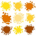 Honey splash set of labels. Splashes and drops collection. Vector illustration