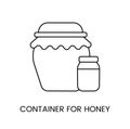 Honey storage container, jar line icon in vector.