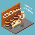 Honey Storage Isometric Background