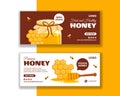 Honey Store Horizontal Banner Flat Cartoon Hand Drawn Templates Background Illustration Royalty Free Stock Photo