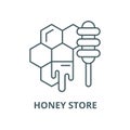Honey store vector line icon, linear concept, outline sign, symbol Royalty Free Stock Photo