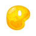 Honey sweet font. Liquid honey cartoon alphabet, Yellow honeycomb vector font. Single letter. Royalty Free Stock Photo