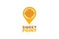 Honey sweet Point orange Pin marker logo concept design