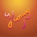 honey text design. Vector illustration decorative design