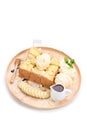 Honey Toast with Banana and Vanilla ice-cream on white background