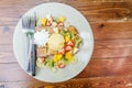 Honey toast with fruit Royalty Free Stock Photo