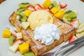 Honey toast with fruit Royalty Free Stock Photo