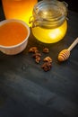 Honey with walnut Royalty Free Stock Photo