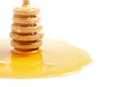 Honey and wooden drizzler Royalty Free Stock Photo