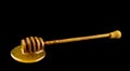 Honey on wooden spoon isolated on black background Royalty Free Stock Photo