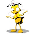 honeybee cartoon laughing. Vector illustration decorative design