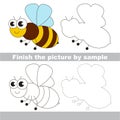 The honeybee. Drawing worksheet.