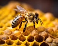 honeybee head macro view